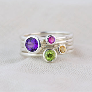 Peridot Andromeda Ring - August Birthstone in Sterling Silver or 9ct Yellow Gold