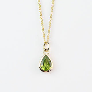 Gold Peridot Teardrop Alice Pendant