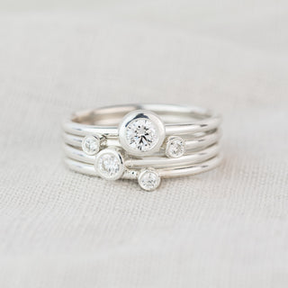 Andromeda Two Birthstone Stacking Ring in Sterling Silver or 9ct Yellow Gold
