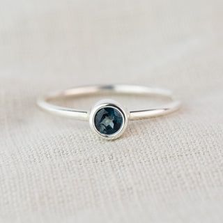 London Blue Topaz Andromeda Ring - December Birthstone in Sterling Silver or 9ct Yellow Gold