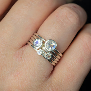 Artemis June Birthstone Stacking Ring Set with Moonstone