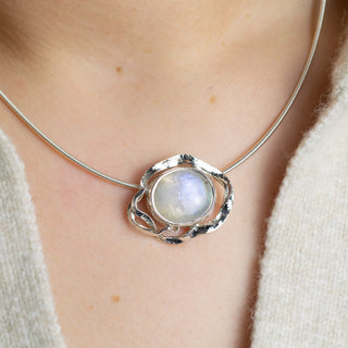 No. 105 - One of a Kind Oval Moonstone Kelp Necklet