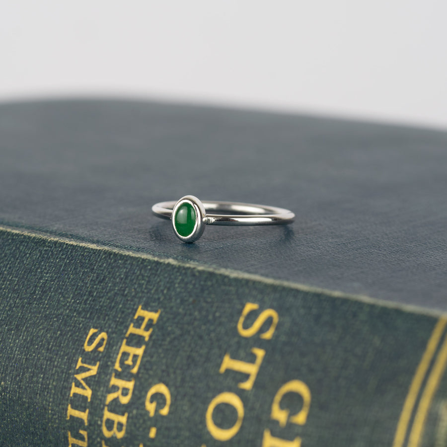 Small Oval Emerald Stacking Ring
