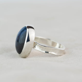 No.238 - One of a Kind Oval Labradorite Ring - Size M