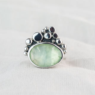 Prehnite Seafoam Silver Ring
