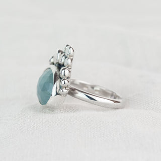 Aquamarine Seafoam Silver Ring
