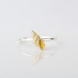 Mini Whelk Shell Gold & Silver Stacking Ring