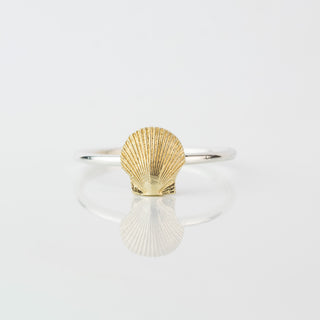 Mini Scallop Shell Gold & Silver Stacking Ring