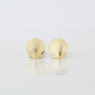 Mini Gold Scallop Shell Stud Earrings