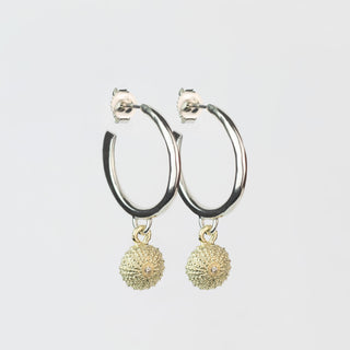 Gold & Silver Diamond Urchin Hoop Earrings