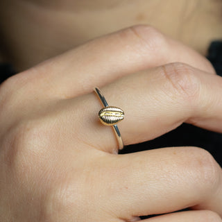 Mini Groatie Buckie Shell Gold & Silver Stacking Ring