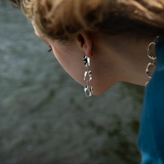 Glimmerings Silver Triple Stud Drops