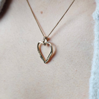 Solid Gold Open Heart Pendant