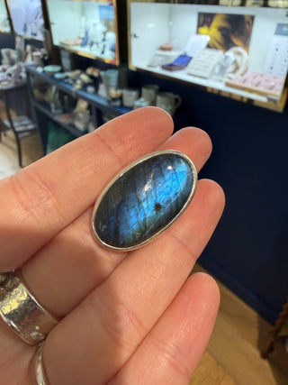 No. 772 One of a Kind Oval Labradorite Ring - Size K1/2