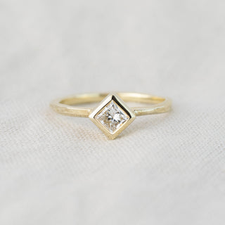 Megan - Square Diamond Gold Storybook Ring