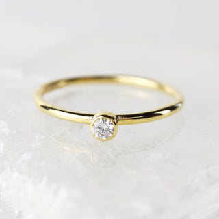 2.5mm Diamond Andromeda Gold Stacking Ring - Size I