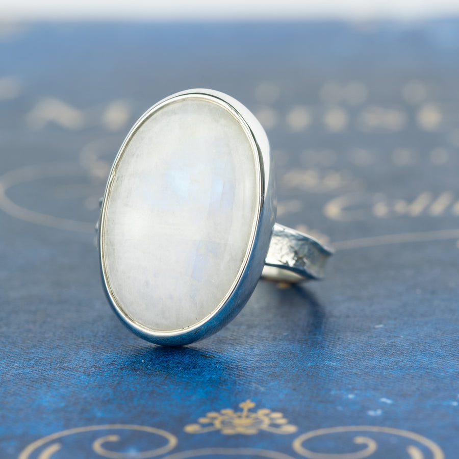 No. 504 - One Of A Kind Oval Moonstone Storybook Ring - Size U