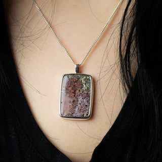 No. 153 - One of a Kind Moss Agate Rectangular Pendant