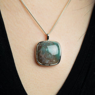 No. 157 - One of a Kind Aquaprase Square Pendant