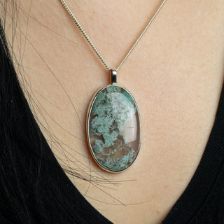 No. 165 - One of a Kind Moss Agate Oval Pendant