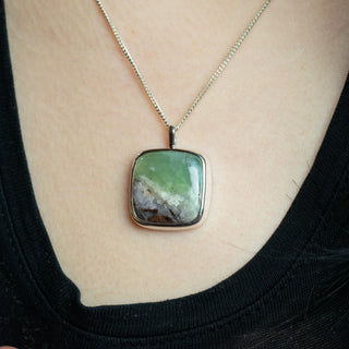 No. 172 - One of a Kind Aquaprase Square Pendant