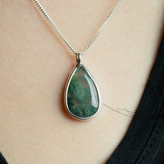 No. 186 - One of a Kind Moss Agate Pear Pendant