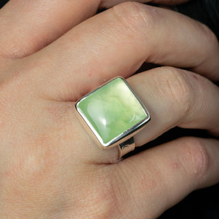 No.189 - One of a Kind Square Prehnite Ring - Size O 1/2