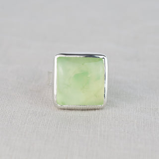 No.189 - One of a Kind Square Prehnite Ring - Size O 1/2