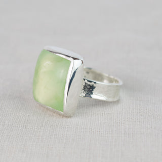 No.189 - One of a Kind Square Prehnite Ring - Size O 1/2