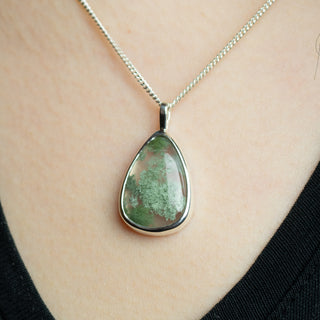 No. 191 - One of a Kind Moss Agate Pear Pendant