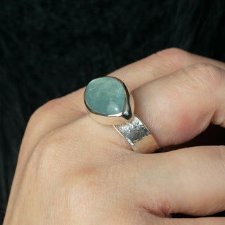 No. 193 - One Of A Kind Marquise Aquamarine Storybook Ring - Size U 1/2