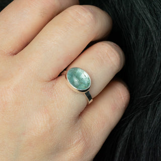 No. 201 - One Of A Kind Oval Aquamarine Storybook Ring - Size O