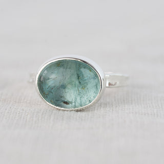 No. 201 - One Of A Kind Oval Aquamarine Storybook Ring - Size O