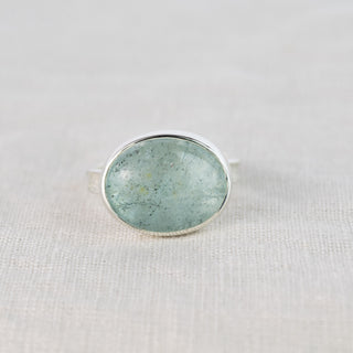 No. 202 - One Of A Kind Oval Aquamarine Storybook Ring - Size P 1/2