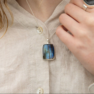 No. 251 - One of a Kind Rectangular Labradorite Pendant