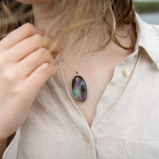 No. 256 - One of a Kind Oval Labradorite Pendant