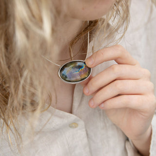 No. 258 - One Of A Kind Oval Labradorite Necklet