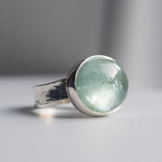 No. 922 - One Of A Kind Oval Aquamarine Storybook Ring - Size Q