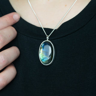 No. 925 - One of a Kind Oval Labradorite Pendant