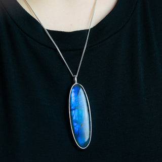 No. 934 - One of a Kind Long Oval Labradorite Pendant