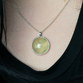 No. 940 - One Of A Kind Round Prehnite Pendant