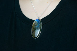 No. 924 - One of a Kind Large Oval Labradorite Pendant