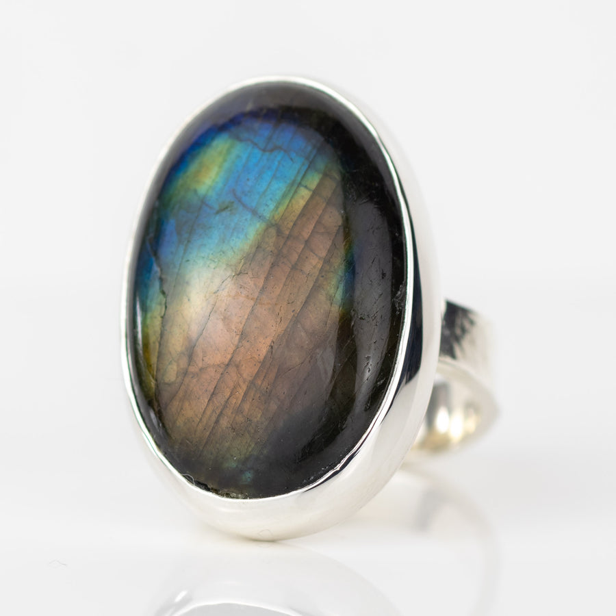 No. 416 - One Of A Kind Labradorite Silver Ring - Size P