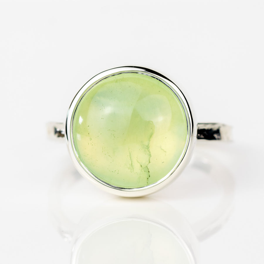 No.421 - Prehnite One Of A Kind Ring - Size Q 1/2