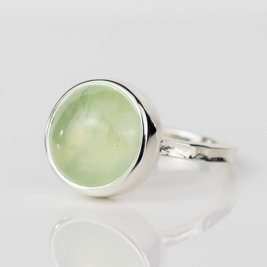 No.421 - Prehnite One Of A Kind Ring - Size Q 1/2