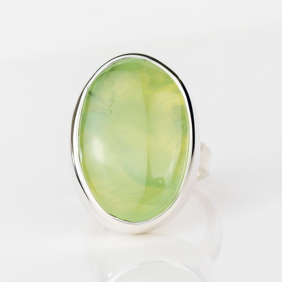 No.419 - Prehnite One Of A Kind Ring - Size K