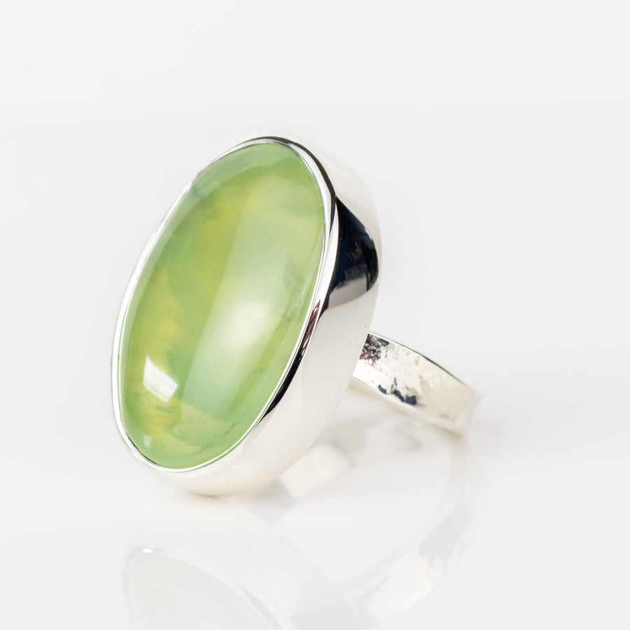 No.419 - Prehnite One Of A Kind Ring - Size K