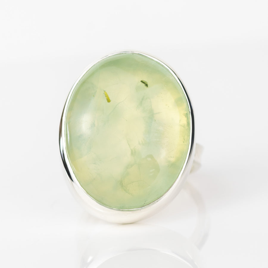 No.406 - Prehnite One Of A Kind Ring - Size M 1/2