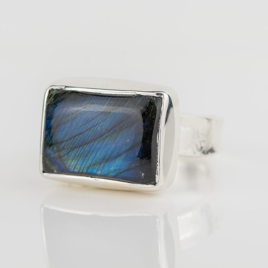 No. 396 - One Of A Kind Labradorite Silver Ring - Size U