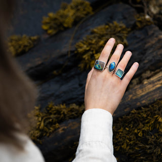 No.261 - One of a Kind Marquise Labradorite Ring - Size P